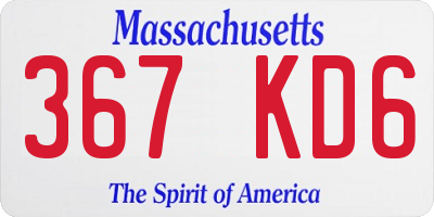 MA license plate 367KD6