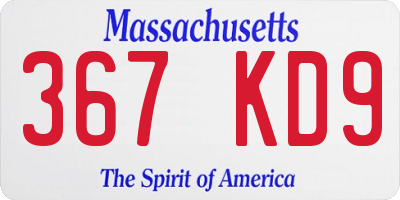 MA license plate 367KD9