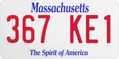 MA license plate 367KE1