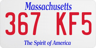 MA license plate 367KF5