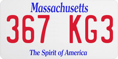 MA license plate 367KG3