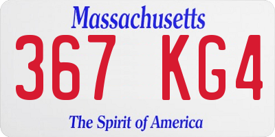 MA license plate 367KG4