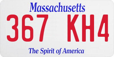 MA license plate 367KH4