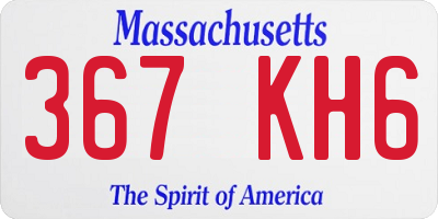MA license plate 367KH6
