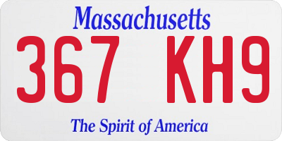 MA license plate 367KH9