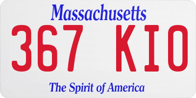 MA license plate 367KI0