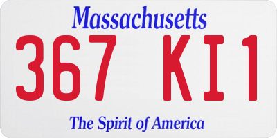 MA license plate 367KI1
