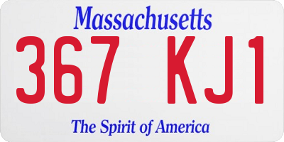 MA license plate 367KJ1