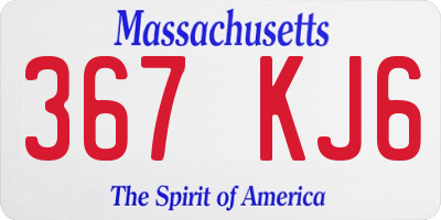 MA license plate 367KJ6