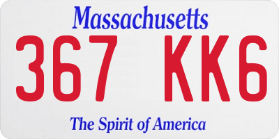 MA license plate 367KK6