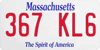 MA license plate 367KL6
