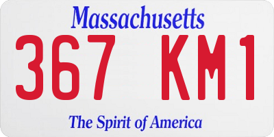 MA license plate 367KM1