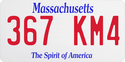 MA license plate 367KM4