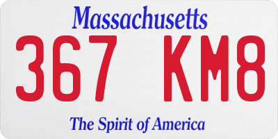 MA license plate 367KM8