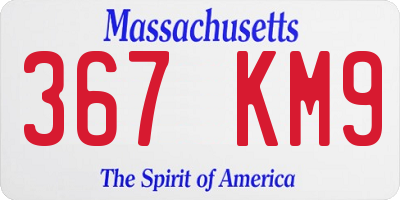 MA license plate 367KM9