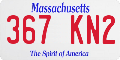 MA license plate 367KN2