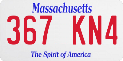 MA license plate 367KN4