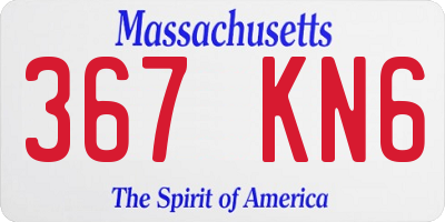 MA license plate 367KN6