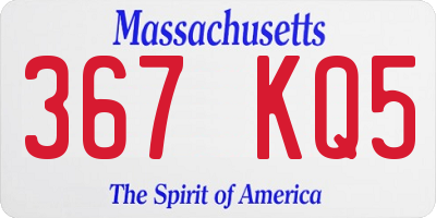 MA license plate 367KQ5