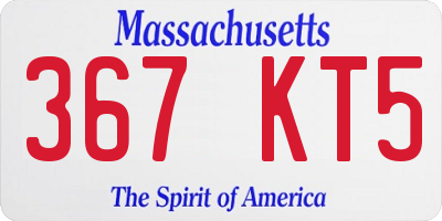 MA license plate 367KT5