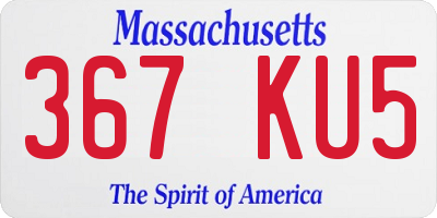 MA license plate 367KU5
