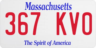 MA license plate 367KV0