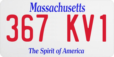 MA license plate 367KV1