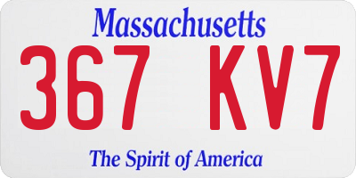 MA license plate 367KV7