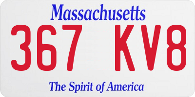 MA license plate 367KV8