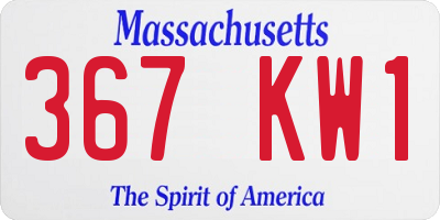 MA license plate 367KW1