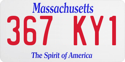 MA license plate 367KY1