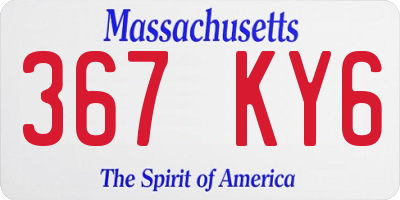 MA license plate 367KY6