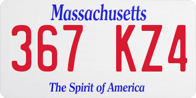 MA license plate 367KZ4