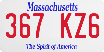 MA license plate 367KZ6