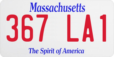 MA license plate 367LA1
