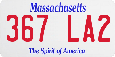 MA license plate 367LA2