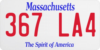 MA license plate 367LA4