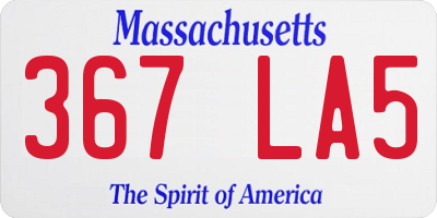 MA license plate 367LA5