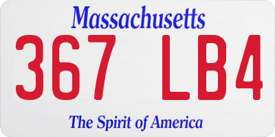 MA license plate 367LB4