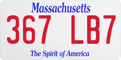 MA license plate 367LB7