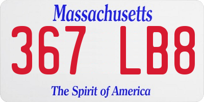 MA license plate 367LB8