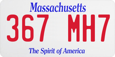 MA license plate 367MH7