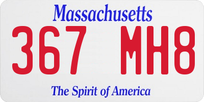 MA license plate 367MH8