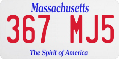 MA license plate 367MJ5