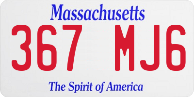 MA license plate 367MJ6