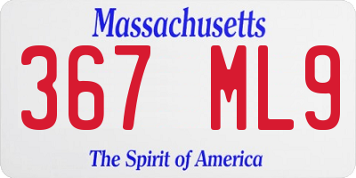 MA license plate 367ML9