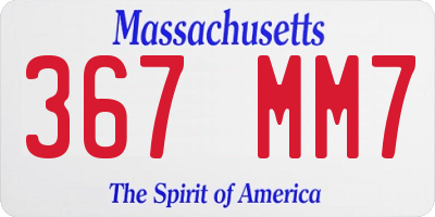 MA license plate 367MM7