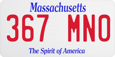 MA license plate 367MN0