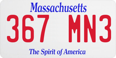 MA license plate 367MN3