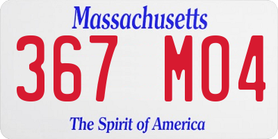 MA license plate 367MO4